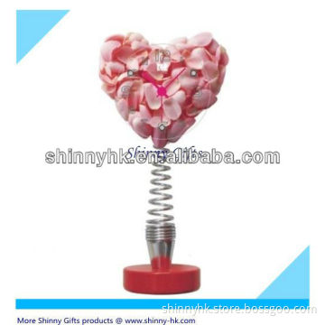 Heart flower shape promotional clock